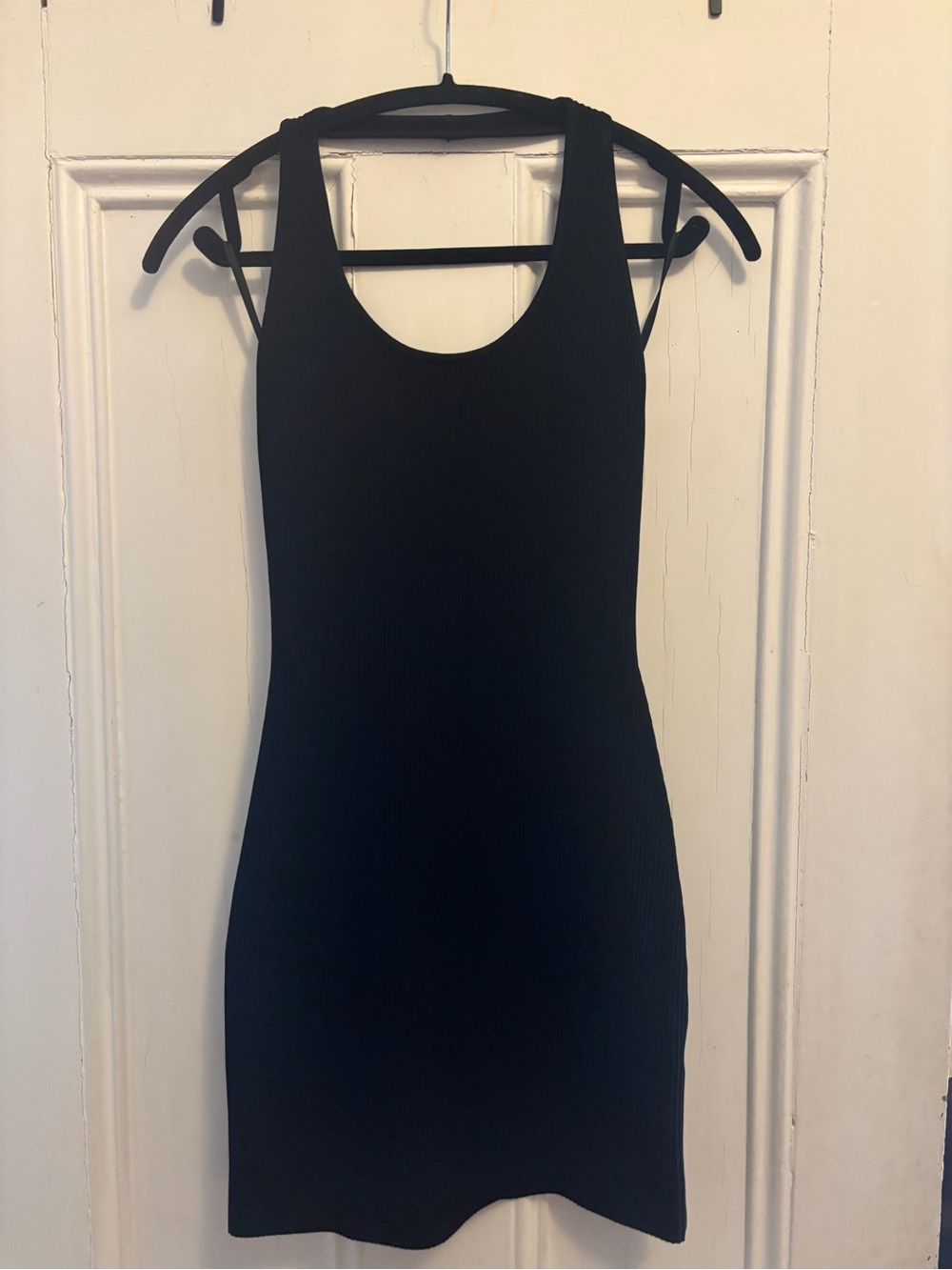 Classic Babaton/Aritzia Black Ribbed Tank Dress - Sleek Everyday Style